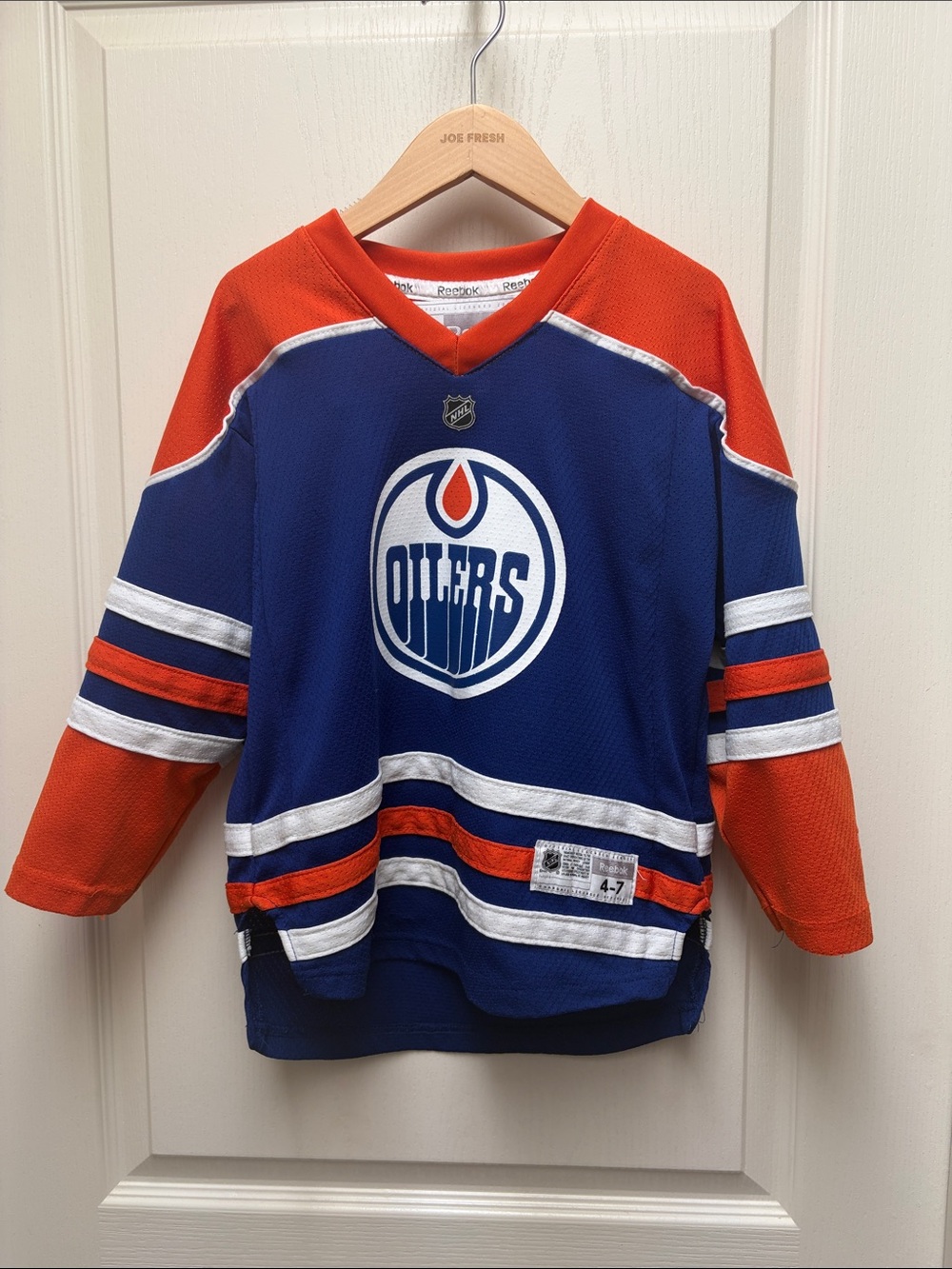 Reebok Kids Edmonton Oilers Royal Blue & Orange Hockey Jersey